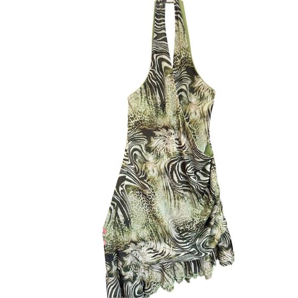 Motel Rocks Yubila Mini Dress In Mesh‎ Cheetah Green Size XL - Picture 14 of 16